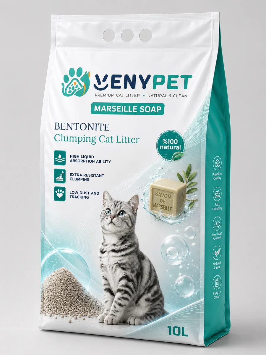 VENYPET Marseille Soap bentonite clumping cat litter front bag